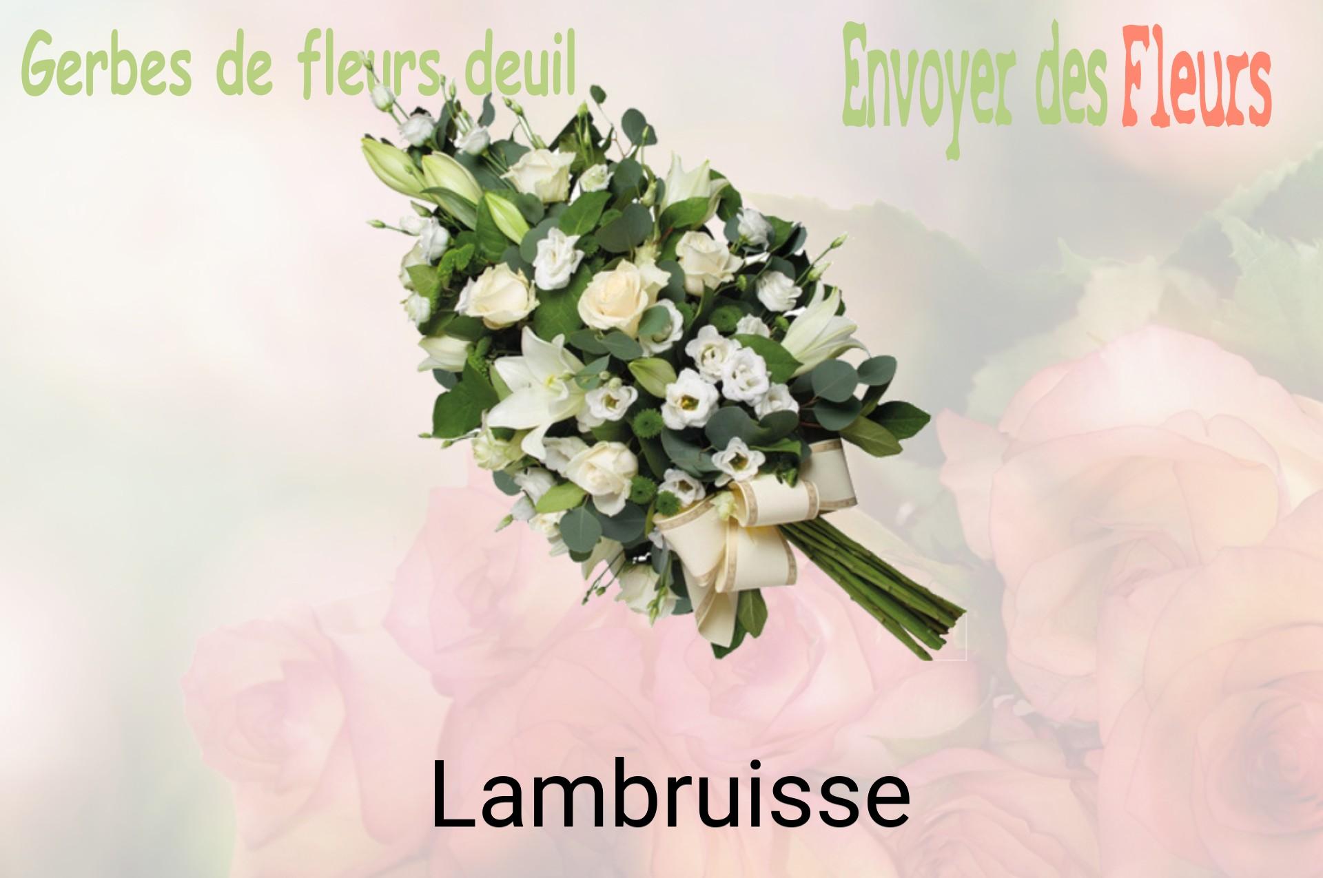 Gerbe de fleurs de deuil livrée à Lambruisse